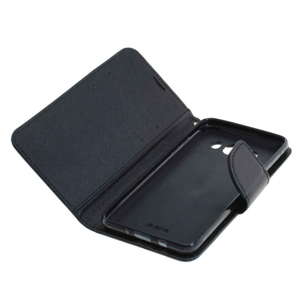 Book Case Fancy für Samsung SM-J510F / J510F (Schwarz)