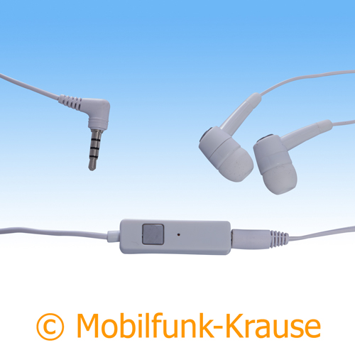 Headset Stereo für Samsung GT-I8200 / I8200 (Weiß)